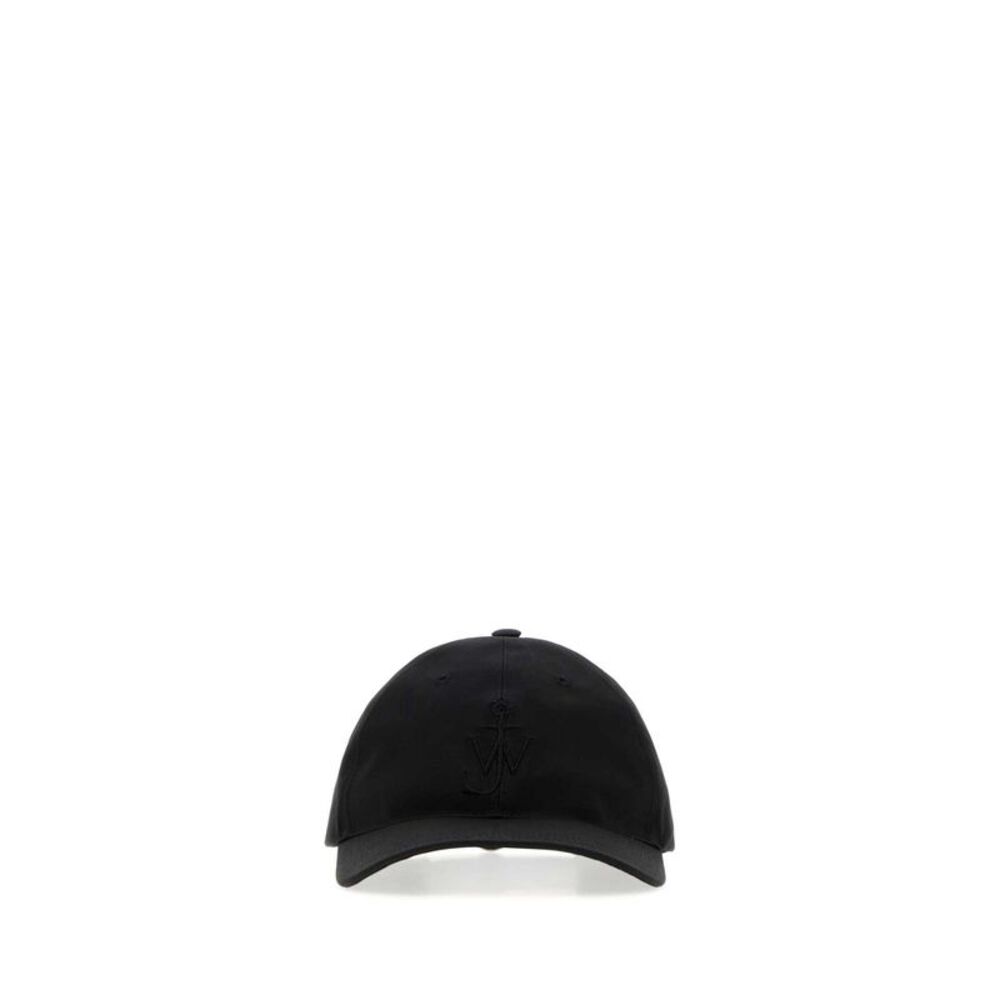 Jw Anderson Men Black Gabardine Baseball Cap